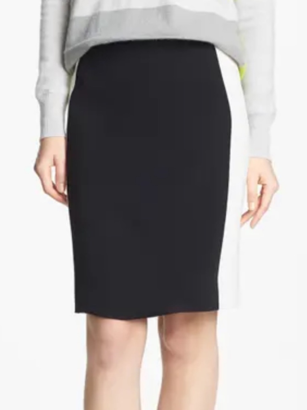 Diane Von Furstenberg DVF Ulyssa black and Ivory pencil skirt